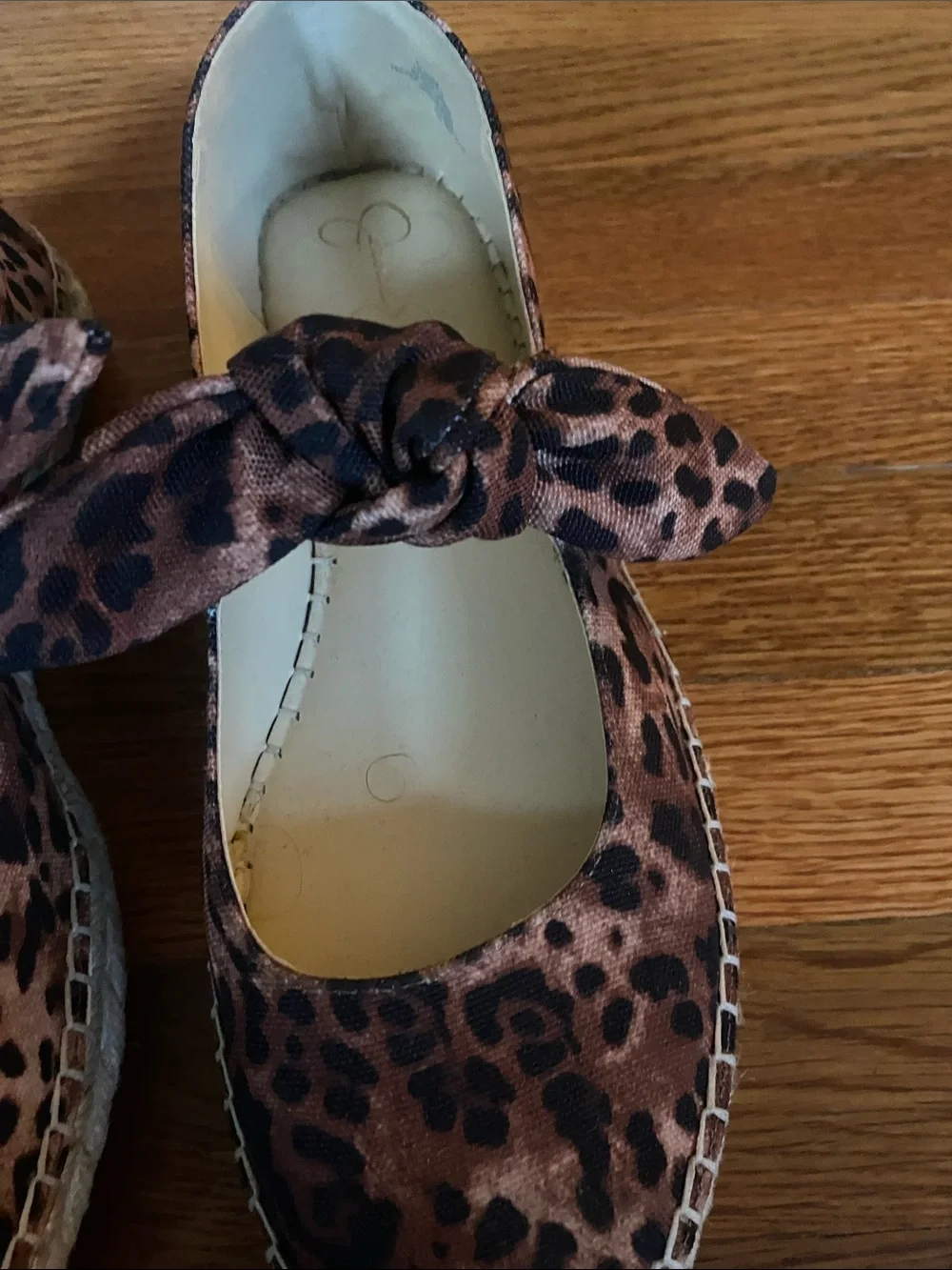 Leopard Print Mary Jane Espadrille Flats - Brown Jessica Simpson